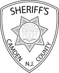 camden COUNTY SHERIFF,S OFFICE LAW ENFORCEMENT PATCH VECTOR FILE Black white vector outline or line art file