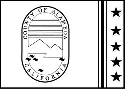 Flag of Alameda County, California vector file Black white vector outline or line art file