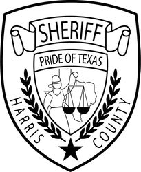 HARRIS COUNTY SHERIFF,S OFFICE LAW ENFORCEMENT PATCH VECTOR FILE Black white vector outline or line art file