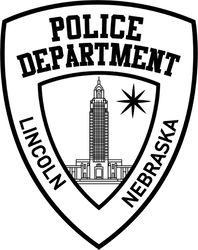 LINCOLN NEBRASKA POLICE DEPARTMENT PATCH VECTOR FILE Black white vector outline or line art file