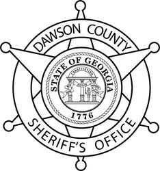 DAWSON   COUNTY SHERIFF,S OFFICE BADGE VECTOR SVG FILE Black white vector outline or line art file