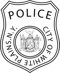 CITY OF WHITE PLAINS.N.Y. POLICE PATCH VECTOR FILE Black white vector outline or line art file