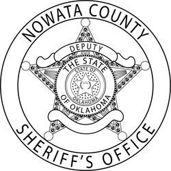 NOWATA COUNTY SHERIFF LAW ENFORCEMENT PATCH VECTOR FILE Black white vector outline or line art file
