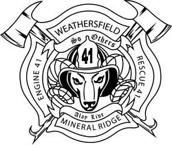 WEATHERFIELD RESCUE 41 PATCH VECTOR FILE Black white vector outline or line art file