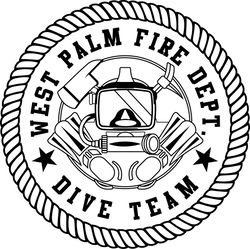 WEST PALM FIRE DEPT DIVE TEAM PATCH VECTOR FILE 2 Black white vector outline or line art file