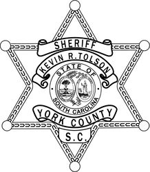 YORK COUNTY SHERIFF BADGE VECTOR FILE Black white vector outline or line art file