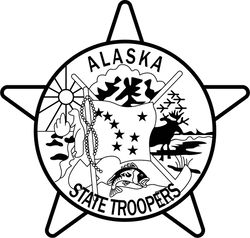 ALASKA STATE TROOPERS PATCH VECTOR FILE Black white vector outline or line art file