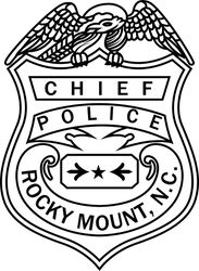 ROCKY MOUNT,N.C.CHIEF POLICE BADGE VECTOR FILE Black white vector outline or line art file