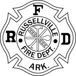 RUSSELLVILLE FIRE DEPT PATCH VECTOR FILE Black white vector outline or line art file