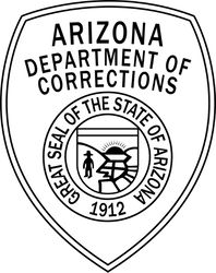 ARIZONA DEPARTMENT OF CORRECTIONS PATCH VECTOR FILE 2 Black white vector outline or line art file