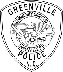 GREENVILLE COMMUNITY ORIENTED N.C. POLICE PATCH VECTOR FILE Black white vector outline or line art file