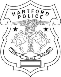 HARTFORD POLICE PATCH VECTOR FILE 2 Black white vector outline or line art file