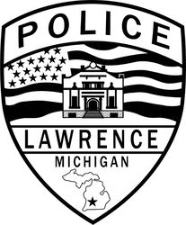 LAWRENCE MICHIGUN POLICE PATCH VECTOR FILE Black white vector outline or line art file