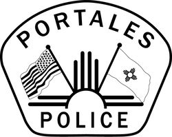 PORTALES POLICE PATCH VECTOR FILE Black white vector outline or line art file