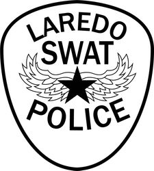 LAREDO SWAT POLICE PATCH VECTOR FILE 2 Black white vector outline or line art file