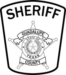 GUADALUPE COUNTY SHERIFF,S OFFICE LAW ENFORCEMENT PATCH VECTOR FILE Black white vector outline or line art file