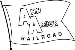 ANN ARBOR RAILROAD EMBLEM VECTOR FILE Black white vector outline or line art file