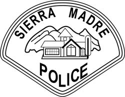 Sierra Madre Police patch vector file Black white vector outline or line art file