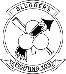 U.S NAVY FIGHTER SQUADRON VF-103 PATCH VECTOR FILE Black white vector outline or line art file