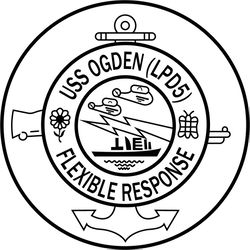 US NAVY USS OGDEN LPD-5 AMPHIBIOUS TRANSPORT DOCK PATCH VECTOR FILE Black white vector outline or line art file