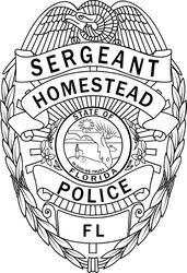 sergeant homestead florida police badge vector file Black white vector outline or line art file