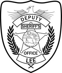 LEE COUNTY DEPUTY SHERIFF,SOFFICE FL PATCH VECTOR FILE Black white vector outline or line art file