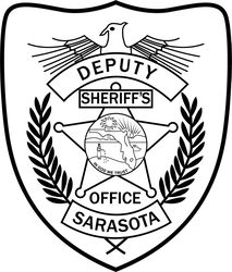 SARASOTA COUNTY DEPUTY SHERIFFS OFFICE PATCH VECTOR FILE Black white vector outline or line art file
