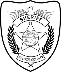 ST.LUCIE COUNTY SHERIFF FL PATCH VECTOR FILE Black white vector outline or line art file