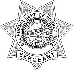 California department of corrections sergeant badge vector file Black white vector outline or line art file