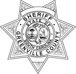 Greenville County Sheriff badge vector file Black white vector outline or line art file