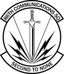 86TH COMMUNICATIONS SQ U.S AIR FORCE USAF PATCH VECTOR FILE Black white vector outline or line art file