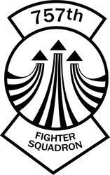757th Fighter Sq vector file Black white vector outline or line art file