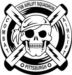 758 Airlift Sq Pittsburgh patch vector file Black white vector outline or line art file