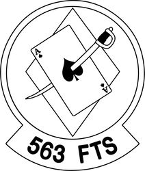 airforce 563 FTS PATCH VECTOR FILE Black white vector outline or line art file