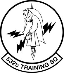 airforce 532d Training Sq PATCH VECTOR FILE Black white vector outline or line art file