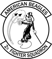 USAF 2D FIGHTER SQUADRON AIR FORCE 2nd fs VECTOR FILE Black white vector outline or line art file