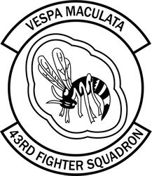 USAF 43rd FIGHTER SQUADRON AIR FORCE EMBLEM VECTOR FILE Black white vector outline or line art file