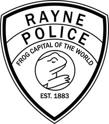 RAYNE LOUISIANA POLICE PATCH VECTOR FILE Black white vector outline or line art file