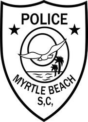 MYRTLE BEACH POLICE PATCH VECTOR FILE Black white vector outline or line art file