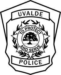 UVALDE, TEXAS POLICE PATCH VECTOR FILE Black white vector outline or line art file