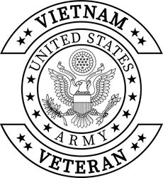 VIETNAM VETERAN UNITED STATES ARMY PATCH VECTOR FILE Black white vector outline or line art file