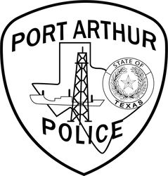 PORT ARTHUR POLICE DEPT PATCH VECTOR FILE Black white vector outline or line art file