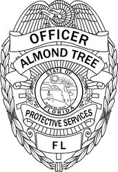 PROTECTIVE SERVICES ALMOND TREE OFFICER FL BADGE VECTOR FILE