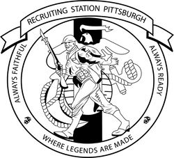 RECRUITING STATION PITTSBURGH VECTOR FILE Black white vector outline or line art file