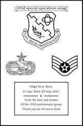 193d special operations wing vector file Black white vector outline or line art file