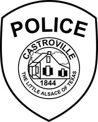castroville police TEXAS PATCH VECTOR FILE Black white vector outline or line art file