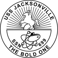 USS JACKSONVILLE SSN 699 ATTACK SUBMARINE PATCH VECTOR FILE Black white vector outline or line art file