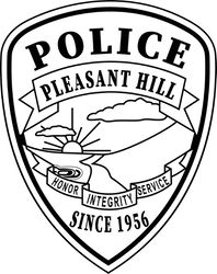 PLEASANT HILL POLICE HONOR INTEGRITY SERVICE PATCH VECTOR FILE Black white vector outline or line art file