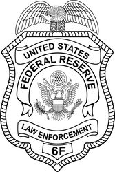 UNITED STATES FEDERAL RESERVE LAW ENFORCEMENT PATCH VECTOR FILE Black white vector outline or line art file