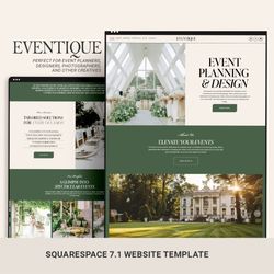 Event Planner Squarespace Website Template, Event Planning Template, Photographer Portfolio Website, Wedding planner